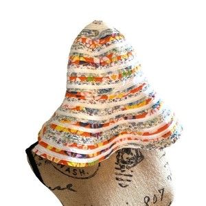 Alessandra Bacci Firenze Floppy Quilted Bucket Hat Layered Cotton Womens